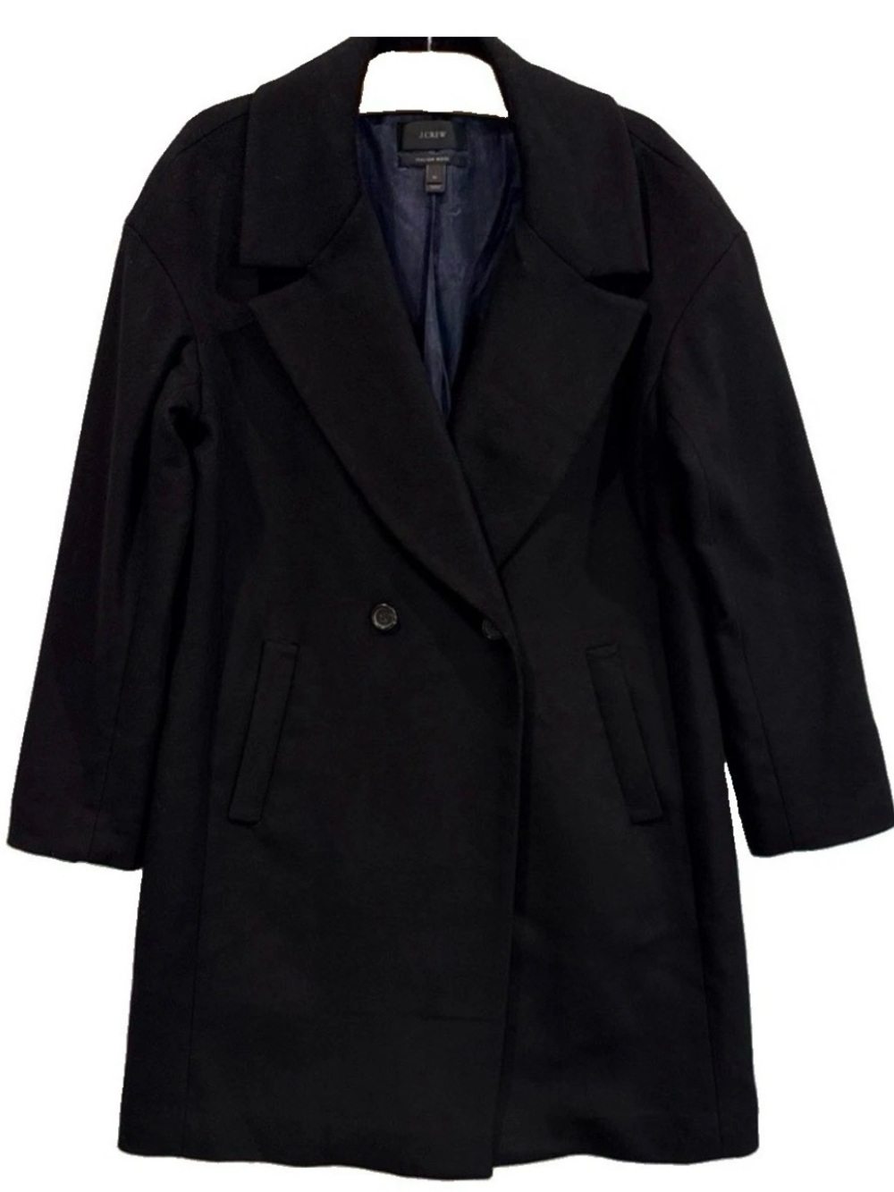 J. Crew Italian Wool Cashmere Blend Black Coat